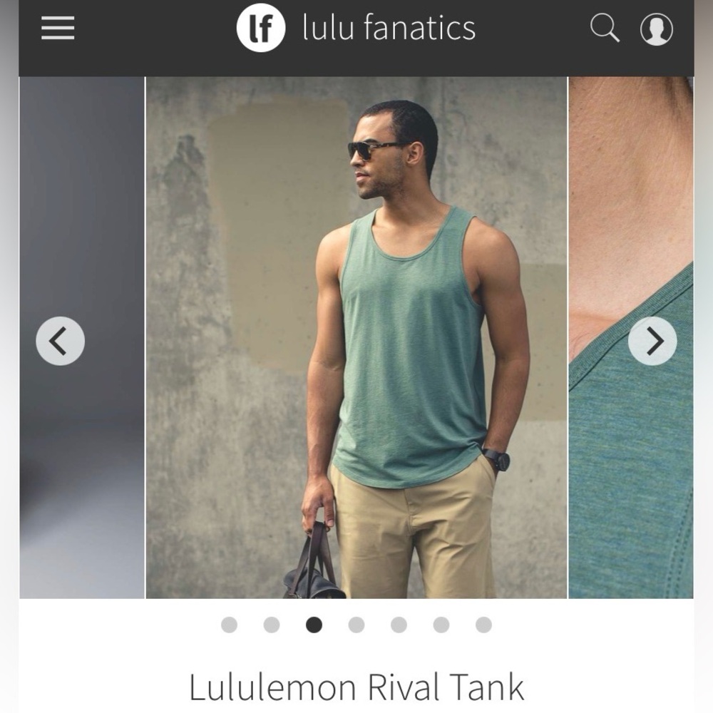 lululemon athletica 2 Men’s Tank Tops Grey & Black Neutral Athleisure Exercise